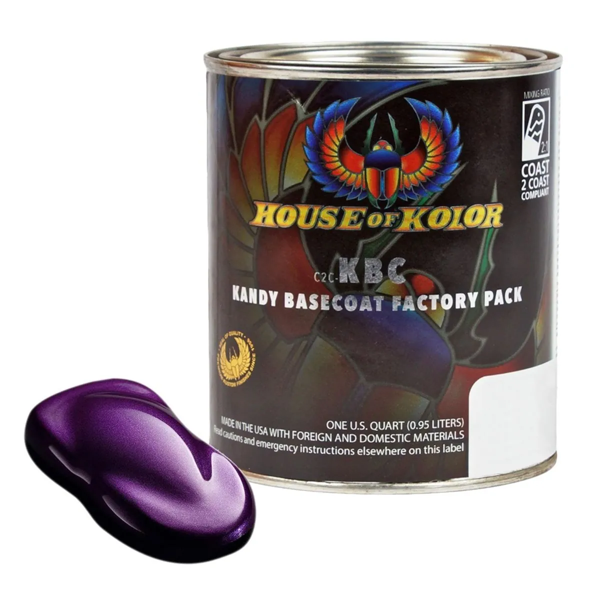House Of Kolor SHIMRIN C2C-KBC10-Q01 C2C Kandy Series Universal Basecoat, 1 qt Can, Purple