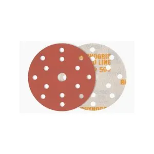Indasa USA,Inc. Medallion 320-180 Rhynogrip Red Line XL Abrasive Solid Disc, 3 in Dia, 180 Grit