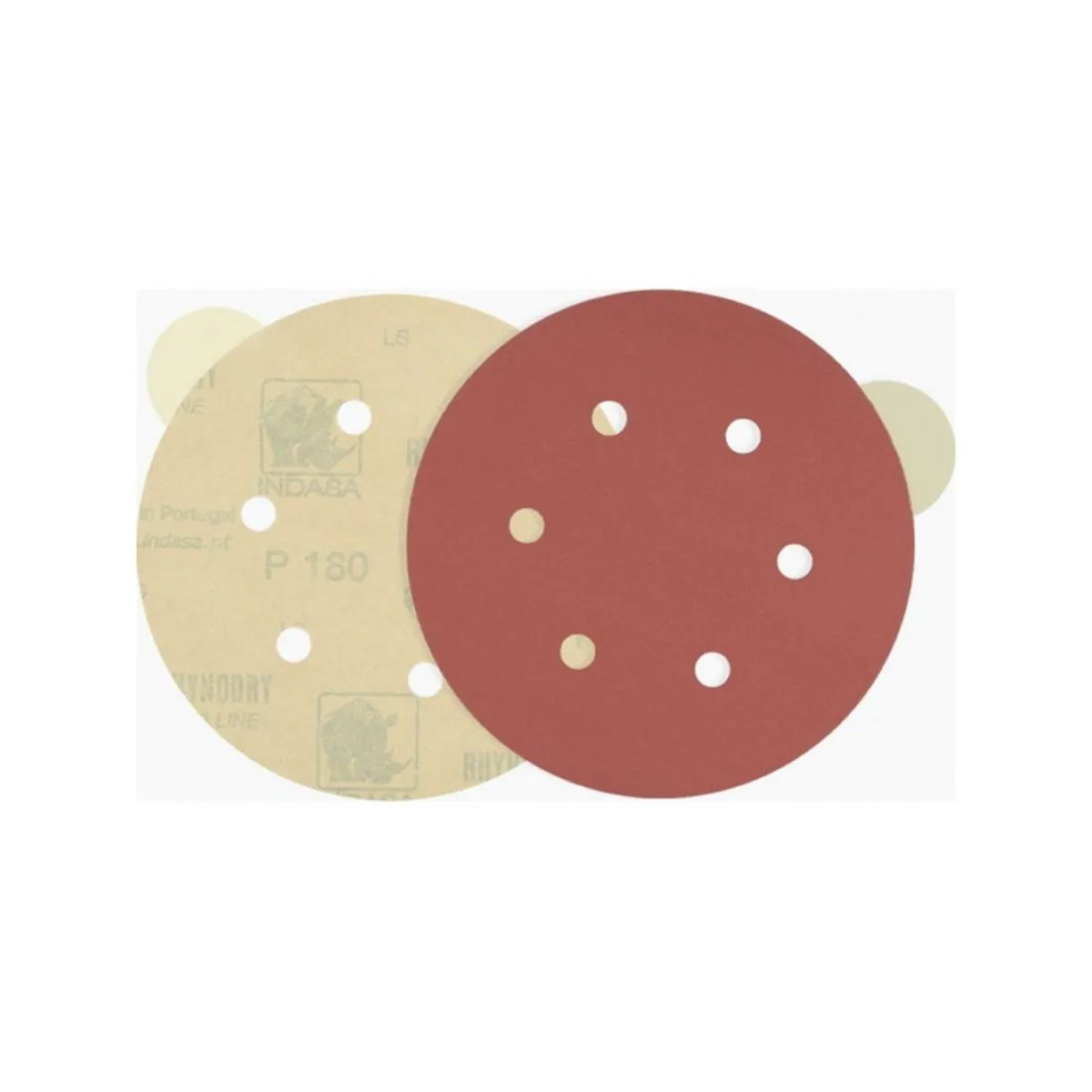 Indasa USA,Inc. Medallion 600-180 Rhynostick Red Line XL Abrasive Solid Disc, 6 in Dia, 180 Grit