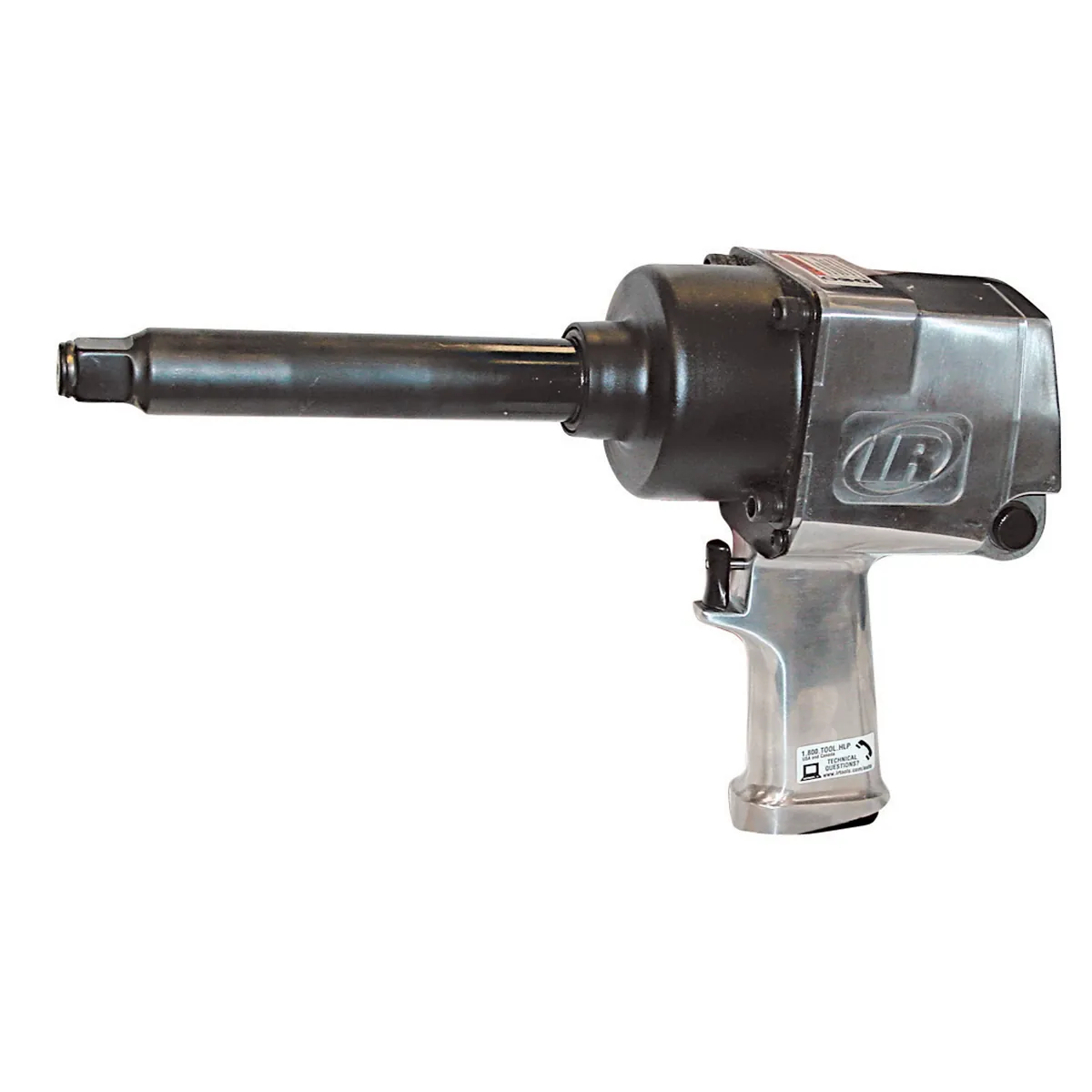 Ingersoll Rand 3/4 Inch Air Impact Wrench, 6 Inch Ext Anvil, Super Duty, 1100 ft-lb Torque, Friction Ring Retainer, Pistol Grip