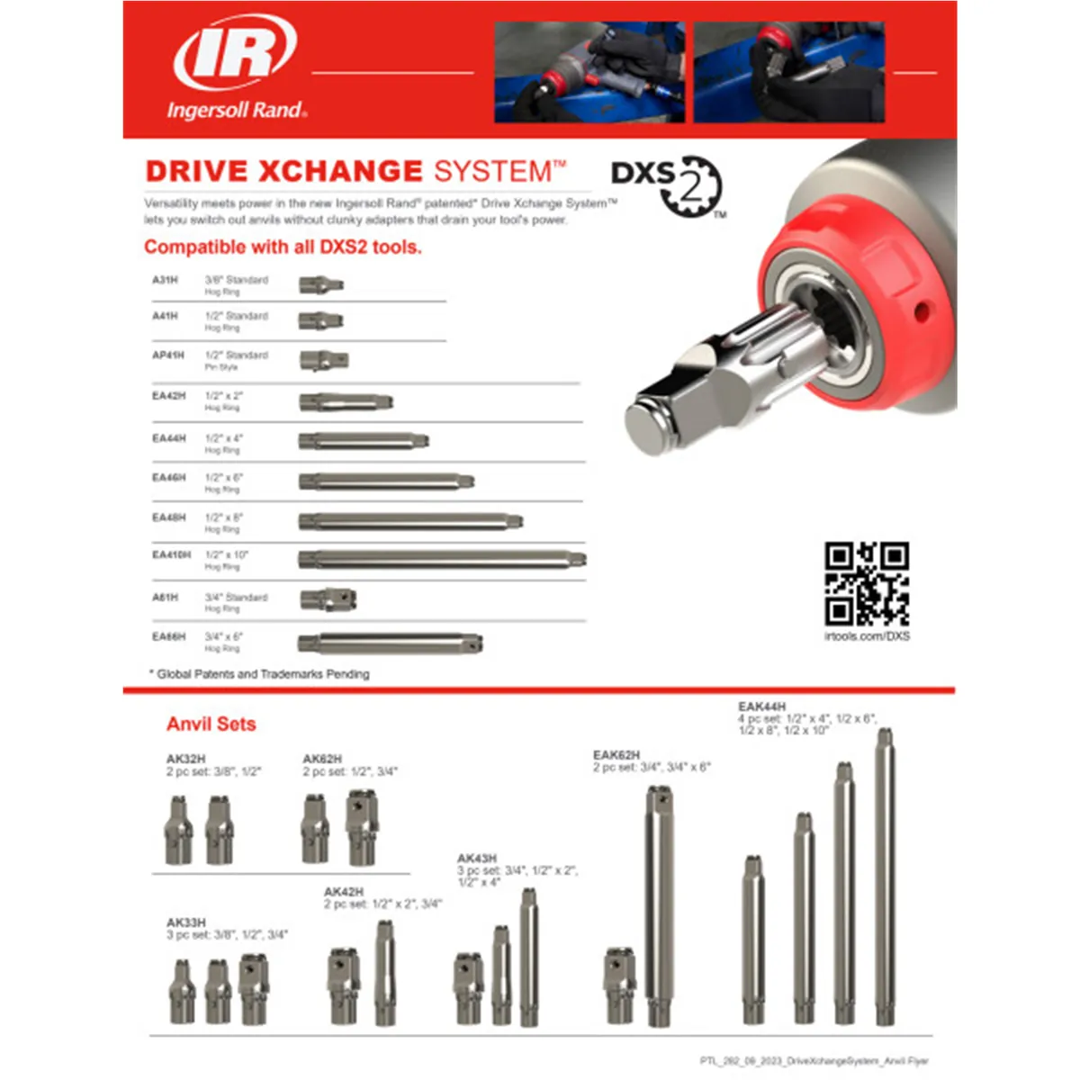 Ingersoll Rand DXS 1/2" and 3/4” Drive Standard Anvil 2 Piece Set