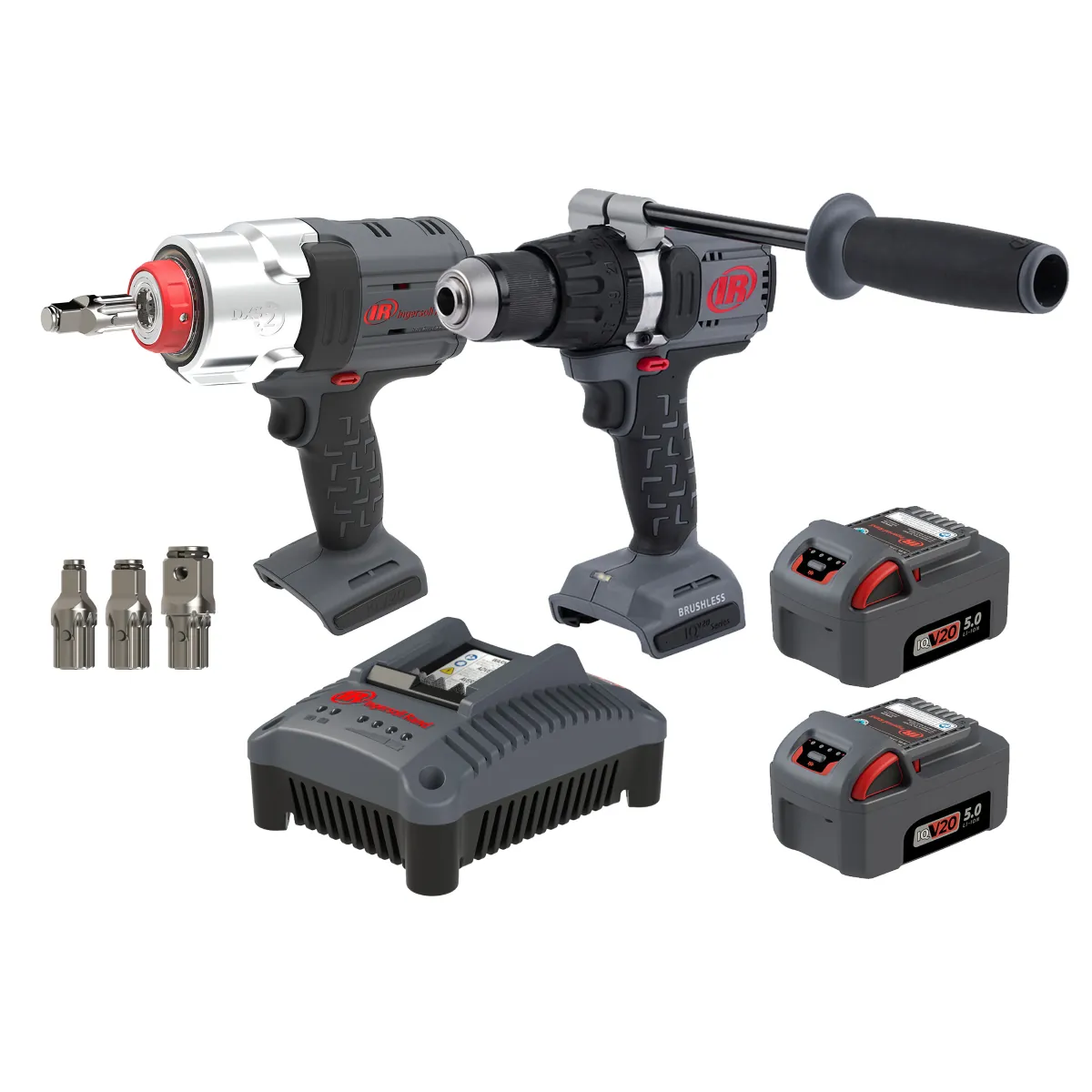 Ingersoll Rand 20V Cordless Combo Tool Kit, D5241 1/2 Inch Hammer Drill, W7153 DXS Impact Wrench