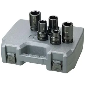 Ingersoll Rand 1" Drive Hex SAE Deep Truck Service Impact Socket Set, 5-Piece