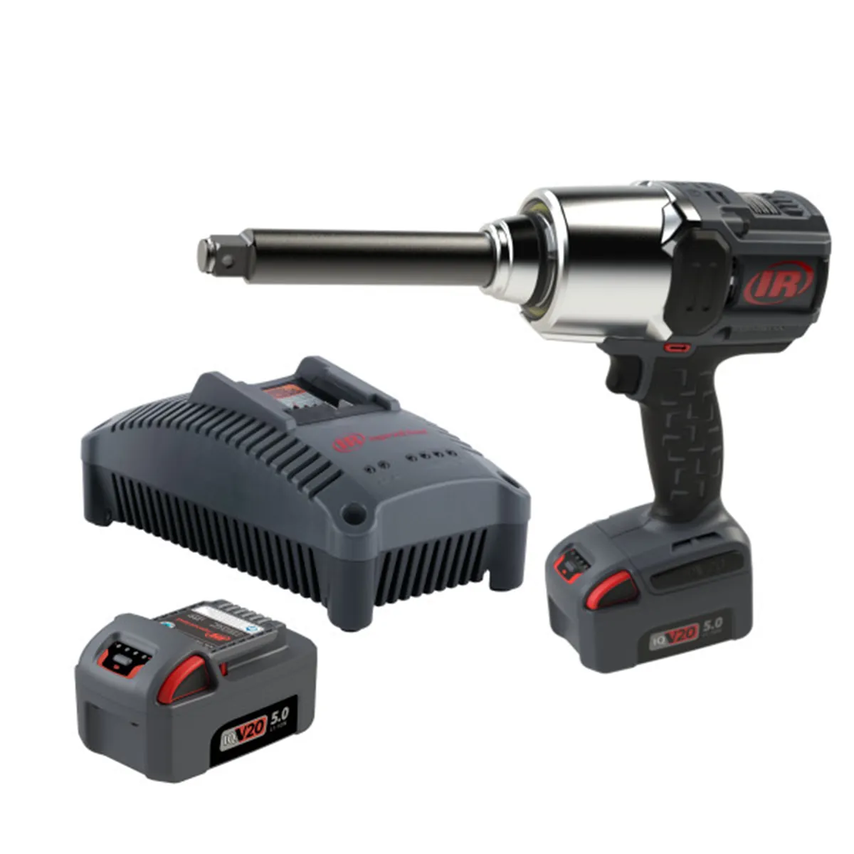 Ingersoll Rand 3/4" 20V Cordless Impact Wrench 2 Battery Kit, 2000 ft-lb Torque, 6" Extended Anvil, Friction Ring, Pistol