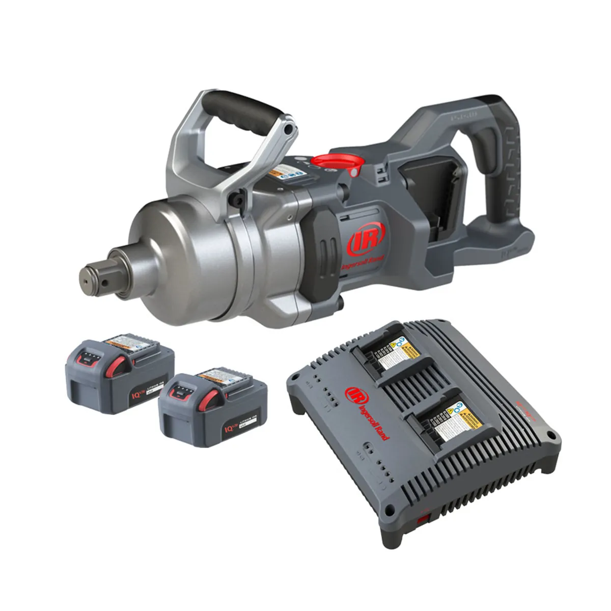 Ingersoll Rand 1 Inch 20V Cordless Impact Wrench 2 Battery Kit, 2600 ft-lb Torque, Friction Ring-Thru-hole Retainer, D-Handle