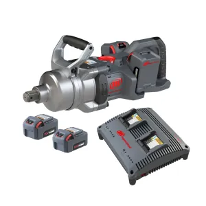 Ingersoll Rand 1 Inch 20V Cordless Impact Wrench 4 Battery Kit, 2600 ft-lb Torque, Friction Ring-Thru-hole Retainer, D-Handle