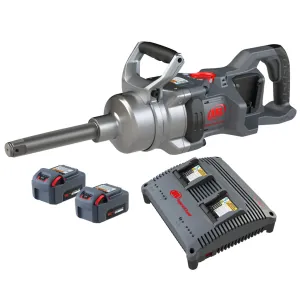 Ingersoll Rand 1 Inch 20V Cordless Impact Wrench 2 Battery Kit, 6 Inch Ext Anvil, 3000 ft-lb Torque, Friction Ring-Thru-hole Retainer, D-Handle