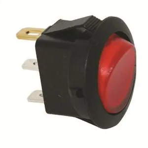 The Best Connection 10 Amp 12V Red Round Rocker