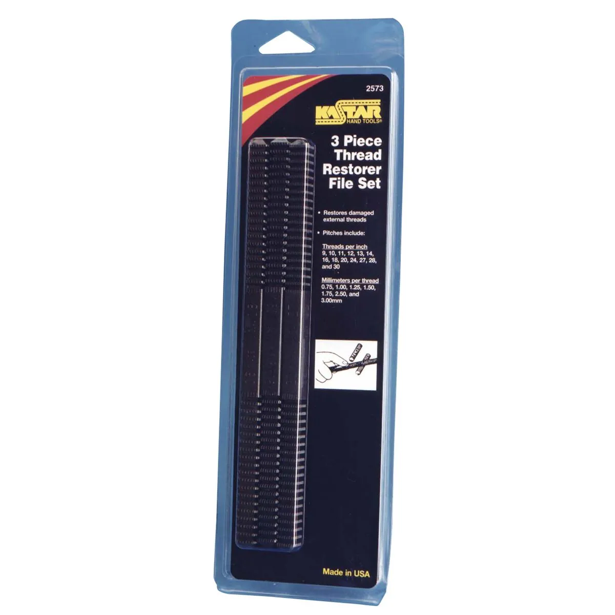 Lang Tools (Kastar) 3 PCS RETHREAD FILE SET