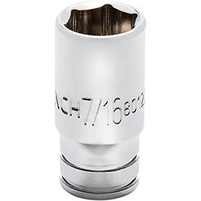 SKT MID LNGTH 1/4DR 6PT 7/16 SAE