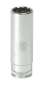 1/4" Dr 6 Pt. Deep Metric Socket, 6 mm