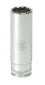1/4" Dr 6 Pt. Deep Metric Socket, 12 mm