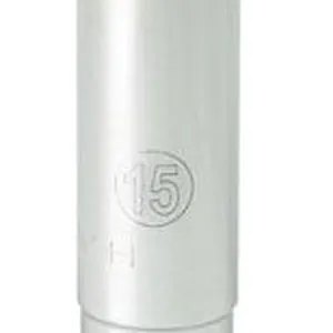1/4" Dr 6 Pt. Deep Metric Socket, 15 mm