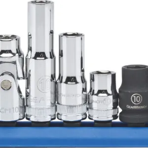 10 Pc. 1/4" and 3/8" Drive 6 Point 10MM Socket Set