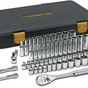 56-Piece 3/8 in. Drive 6-Point SAE/Metric 120XP Standard and Deep Socket Set