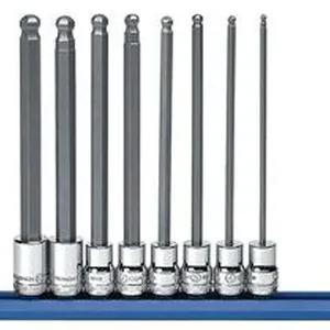 8 pc. 3/8" Dr. Metric Long Ball Hex Bit Socket Set