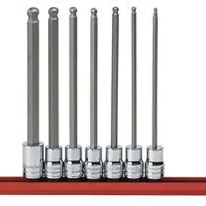 3/8" Dr. SAE Long Ball Hex Bit Socket Set, 7 pc