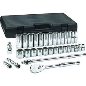 33 Pc. 1/2" Drive 12 Point Standard & Deep SAE Mechanics Tool Set