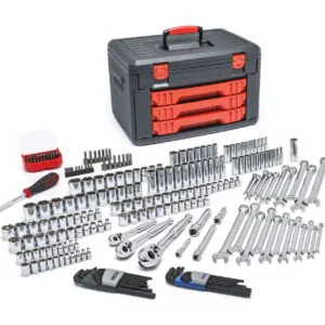 219 Pc 1/4" X 3/8" X 1/2" Dr Metric & SAE Socket & Ratchet Set
