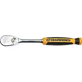 1/4" Drive 90-Tooth Dual Material Teardrop Ratchet 6"
