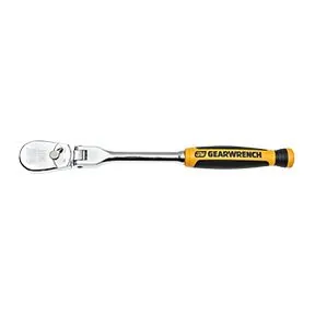 1/4" Drive 90-Tooth Dual Material Flex Head Teardrop Ratchet 8"