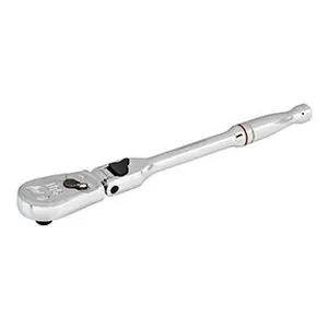 1/4IN Drive 90 Tooth Full Polish Locking Flex Head Teardrop Ratchet