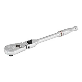 1/4IN Drive 90 Tooth Full Polish Locking Flex Head Teardrop Ratchet
