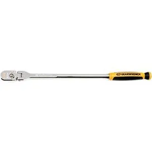 3/8in Drive 120XP Dual Material Handle Flex Head Teardrop Ratchet 15-1/2in