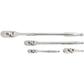 4 Piece 1/4in, 3/8in, and 1/2in Drive 120XP Full Polish Flex Handle Teardrop Ratechet Set
