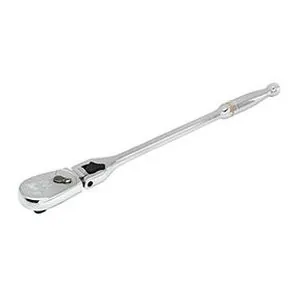 1/2IN Drive 90 Tooth Full Polish Locking Flex Head Teardrop Ratchet 17IN