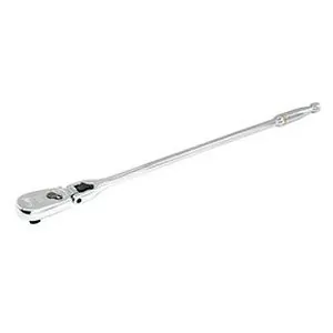 1/2IN Drive 90 Tooth Full Polish Locking Flex Head Teardrop Ratchet 24IN