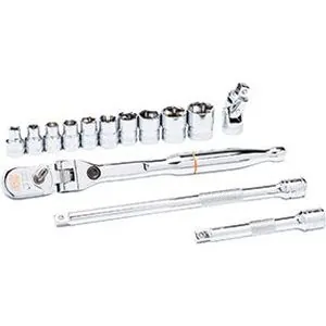 14 Piece 1/4" Drive 120XP Locking Flex Head Ratchet & 6 Point SAE Stubby Socket Mechanics Tool Set