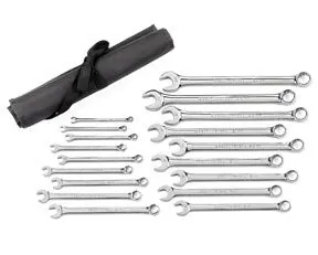 18 Pc. Metric Long Pattern Combination Non-Ratcheting Wrench Set