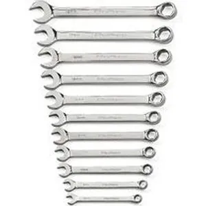 14 pc. Full Polish Combination Non-Ratcheting Wrench Set,6-19mm Metric
