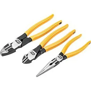 3 Piece PITBULL Dipped Handle Electrician's Plier Set