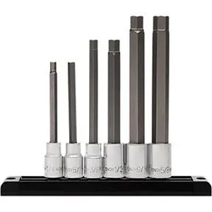 LONG HEX BIT SKT 1/2DR 6PC SAE