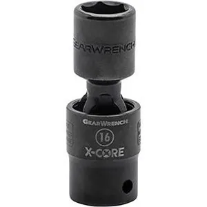1/2" Drive 6 Point Standard X-Core Pinless Impact Universal Metric Socket 16mm