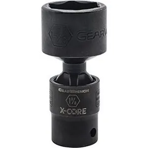 1/2" Drive 6 Point Standard X-Core Pinless Impact Universal SAE Socket 1"