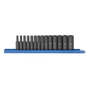 14 Pc. 1/4 Drive Impact Socket Set Metric Deep