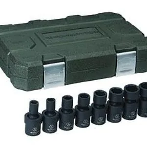 8 Pc. 3/8" Drive 6 Point SAE Universal Impact Socket Set