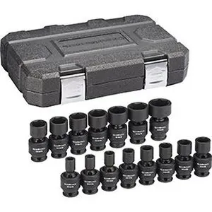 15 Pc. 3/8" Drive 6 Point Metric Universal Impact Socket Set
