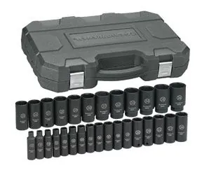 29 Pc. 1/2" Drive 6 Point Deep Metric Impact Socket Set