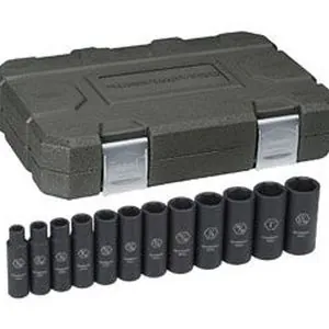 12 Pc. 1/2" Drive 6 Point Deep SAE Deep Impact Socket Set