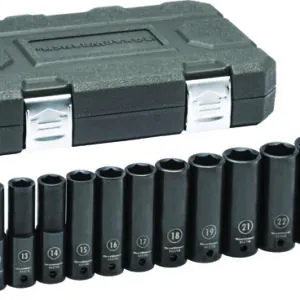 14 Pc. 1/2" Drive Deep Metric Impact Socket Set