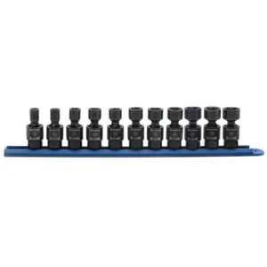 11 Pc. 3/8" Drive 6 Point Standard X-CORE Pinless Universal Impact Metric Socket Set