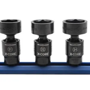 3 Pc. 3/8" Drive 6 Point Standard X-CORE Pinless Universal Impact Metric Socket Set