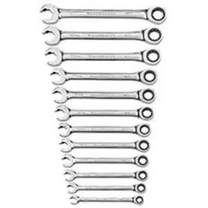 12 pc Ratcheting Open End Combination Wrench Set