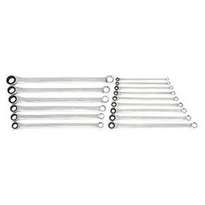 15 Pc. 72-Tooth 12 Point XL GearBox Double Box Ratcheting Metric Wrench Set