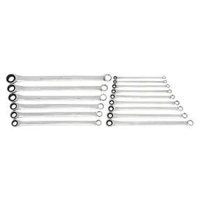 15 Pc. 72-Tooth 12 Point XL GearBox Double Box Ratcheting Metric Wrench Set