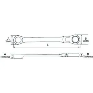 24mm XL GearBox Flex Head Double Box Ratcheting Wrench